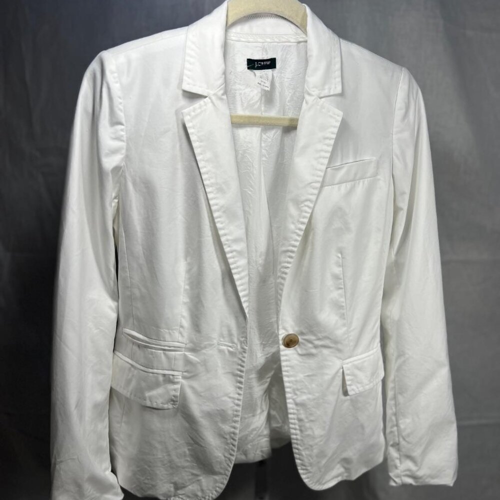 J. Crew White Cotton Blazer - Size 4